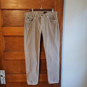 AG Adriano Goldschmied Gray Slim Corduroy Pants